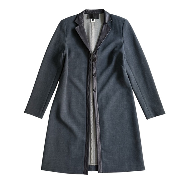 Yansi Fugel Wool Blend Coat Small S Blue Lightweight Minimalist Transitional Lay - Picture 5 of 14